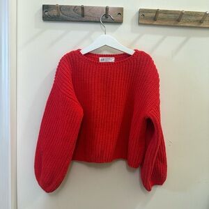 H&M Bold Red Textured Sweater size 6X/7
